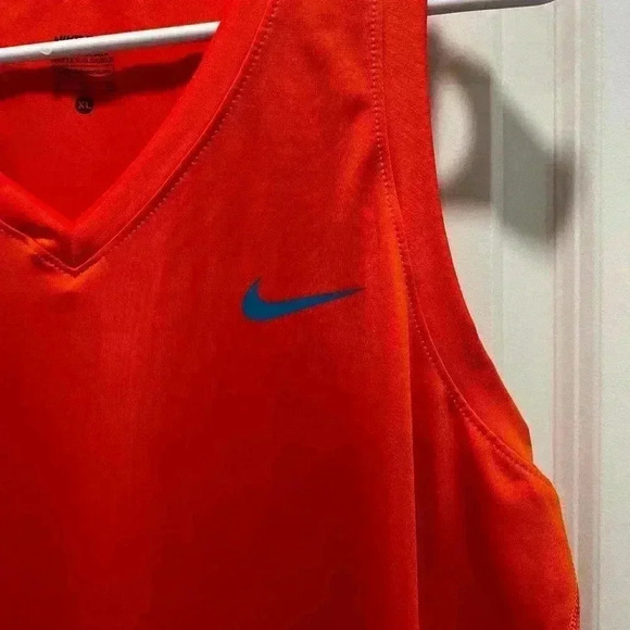 Nike Pro Womens Orange With Blue Logo Tank Top Size XL - Picture 2 of 6